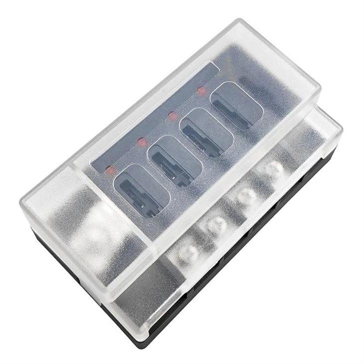 4 Way ATO 12V Fuse Block Car Multi-Way Blade Fuse Holder With LED Indicator Light factory